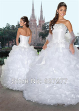 Quinceanera Dresses 2014 White Beaded Ball Gowns Lace up Floor Length Organza Custom Dress Free Wrap