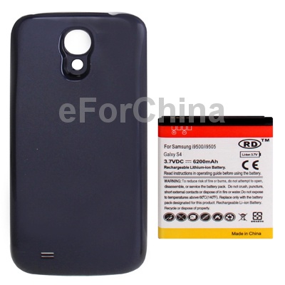 6200mAh Replacement Mobile Phone Battery Cover Back Door for Samsung Galaxy S IV i9500 Navy Blue