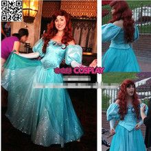 The Little Mermaid Princess Ariel Blue Dress Cosplay Costume Movie Costume Stage Costume