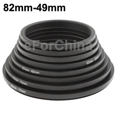 Free Shipping 82mm 49mm Lens Macro Step Up Filter Ring Adapter Step Up Ring Mount For