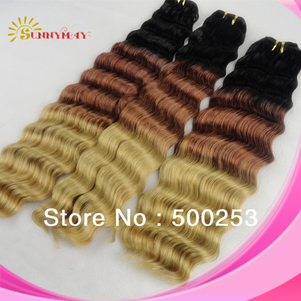 2014 New Fashion Deep Wave 100 Virgin Malaysian Hair Colored