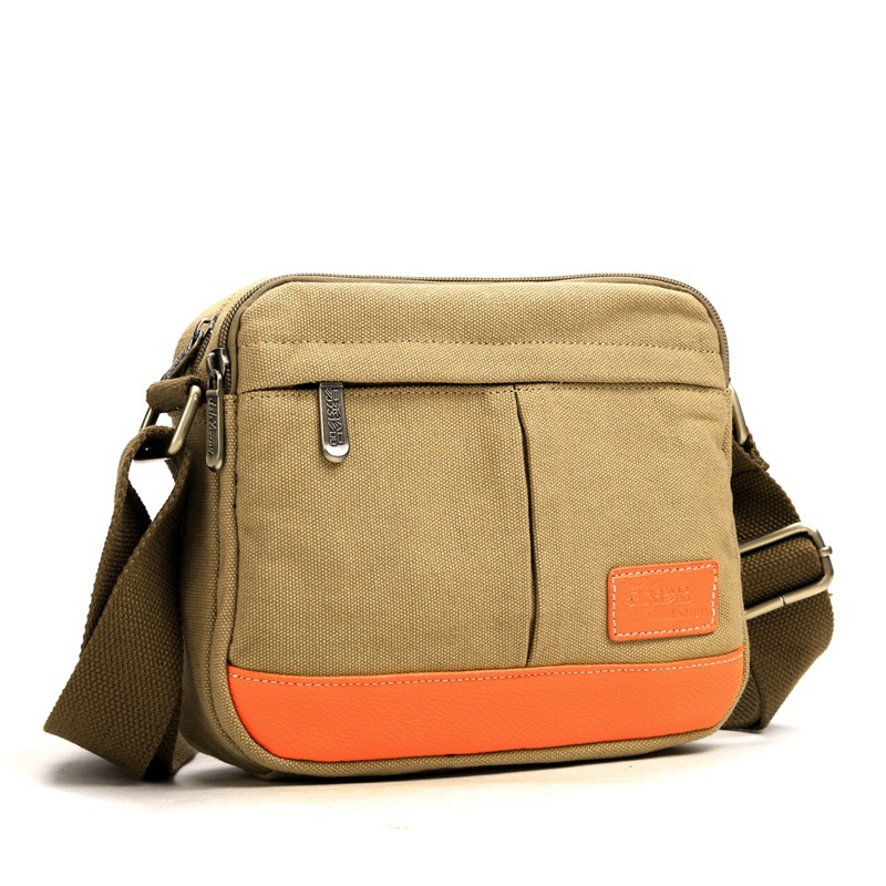 Women s Mini Canvas Black Khaki Shoulder Bag Free Shipping