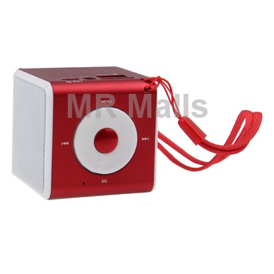 Red Mini Multi function LCD Screen Display Speaker with Remote Control FM Radio TF Card U