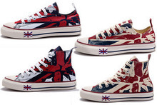 free shipping classic street style flag fashion sneakers unisex woman mans low style high style canvas
