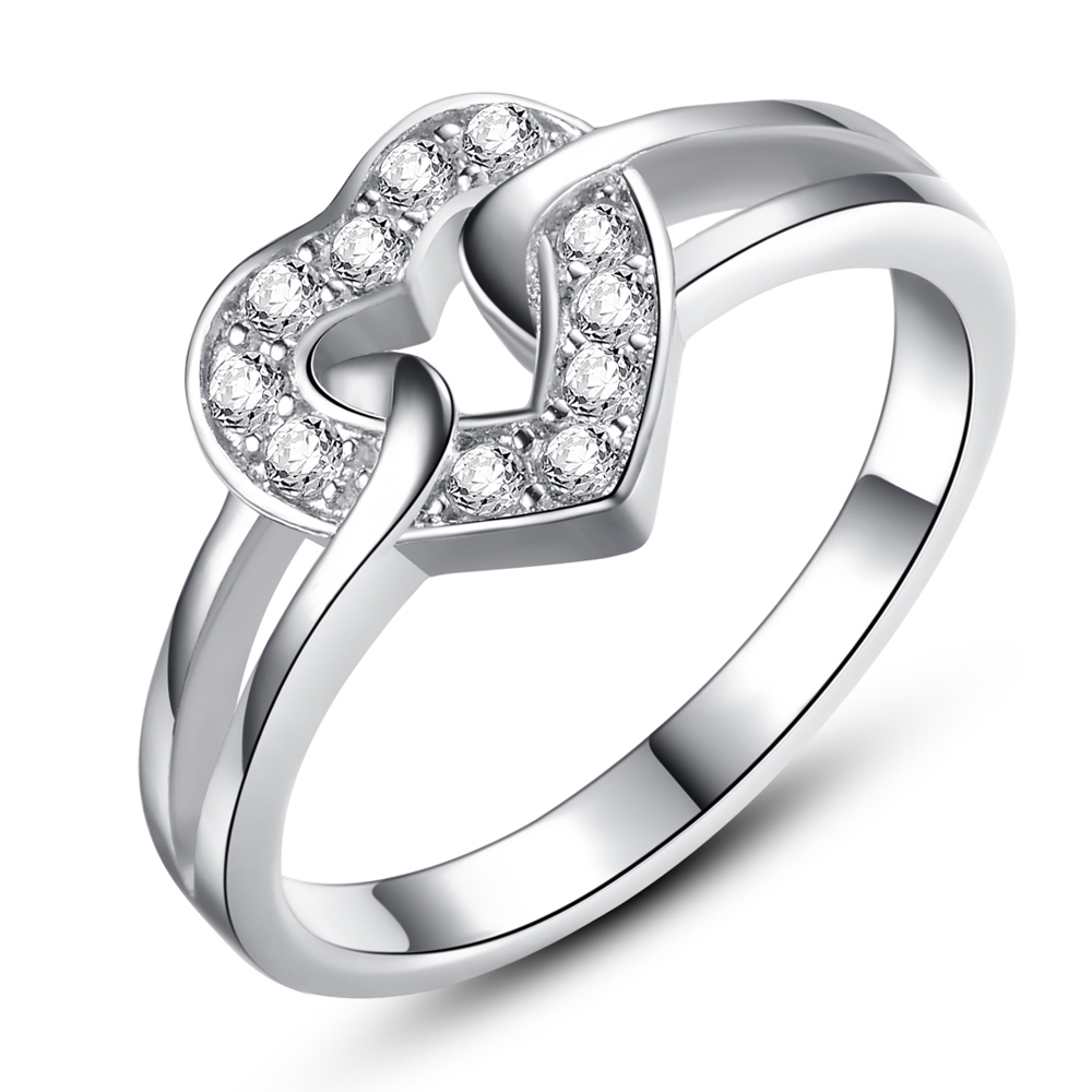 ring for women Crystal gold band exquisite gift bands heart forum gold Wedding Heart plated wedding