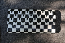 Black and white checks genuine leather small shoulder bag day clutch stripe cowhide 2014 skull rivet fashion