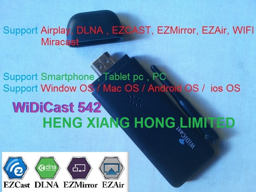 Better Chromecast,Support Smartphone, Tablet pc, PC , WiFi Airplay , DLNA , Miracast , EZCAST, EZMirror, EZAir , WiDiCast MD542