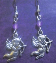 Free Shipping Fashion Hot 50 Pair Antique Silver Retro Cupid Cherub Earrings Alloy Pendants DIY Metal Jewelry E7255
