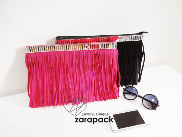 Chic 2C Rhinestone Leatherette Bag Clutch women Handbag Crossbody Shoulder bag IT purse with Tassel Free