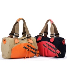 The new hit color canvas bag canvas shoulder bag for women laptop messenger bags small handbag Free shipping