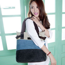 New retro canvas bag leisure wild shoulder bag Women s Shoulder Bag 3 Color Matching Handbag