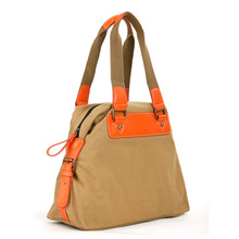 cheap handbags Canvas women shoulder bags Khaki tote bags for women Free Shipping