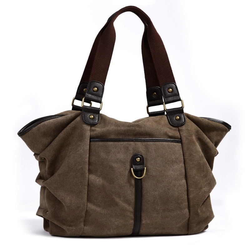 New Vintage shoulder bag large capacity fashion women canvas handbag tote casual shoulder bag blue brown