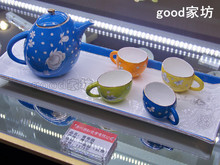 Blue glaze set tea set tea tray set bone china tea set kung fu tea