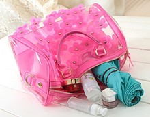 2014 transparent bags crystal beach jelly bag candy color transparent bag new arrival women s handbag