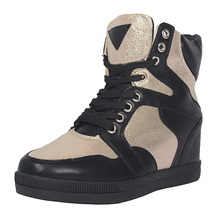 Impress winter color block decoration female casual  elevator  sport  hip-hop  thick wool women’s  shoes
