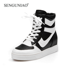 Bird white trend all-match high skateboarding  women’s  casual  elevator  platform lovers hip-hop   shoes