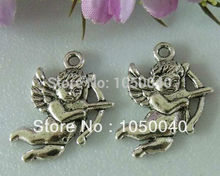 100pcs Antique Silver/Copper Tone Sweet Cupid Charm Pendant Jewelry DIY Jewelry Findings 22x15mm