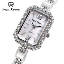 Royal Crown smartwatch female women dress watches quartz ceramic watch fashion crystal watches luxury original brand watch 3838