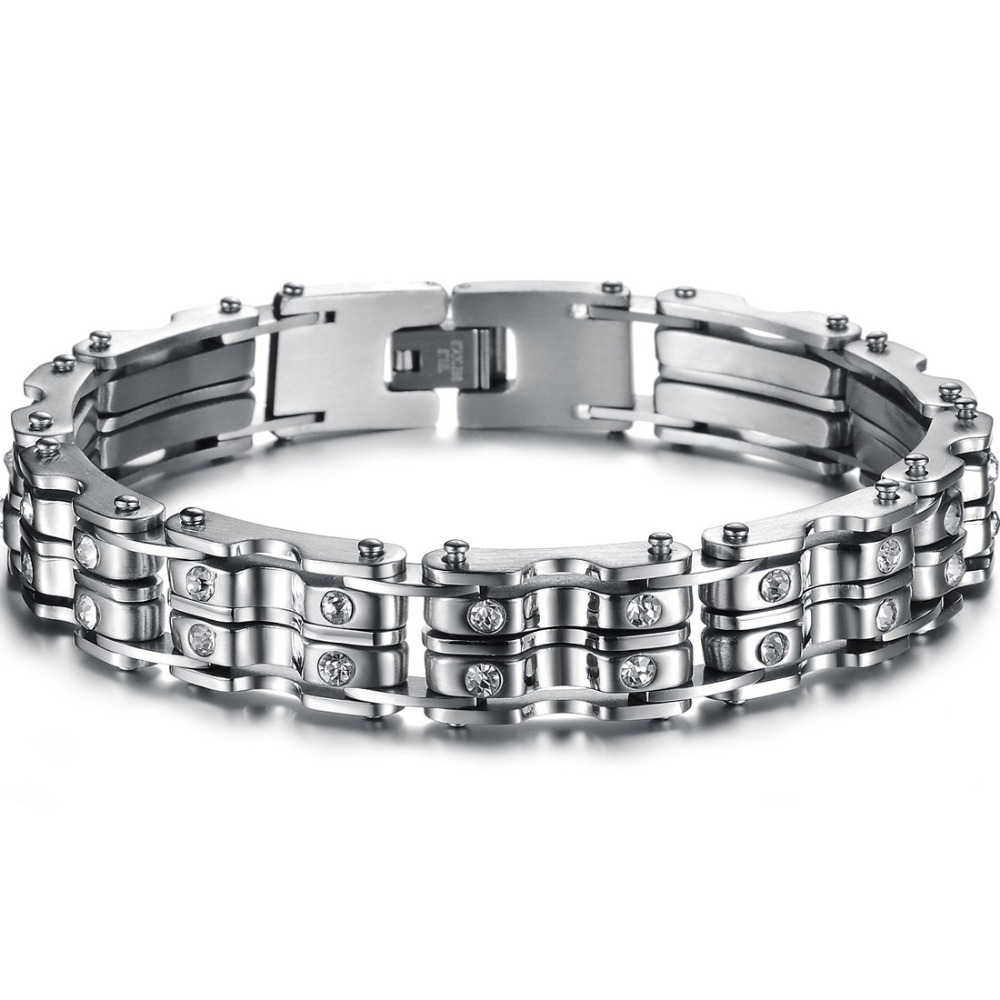 316LPunk stainless steel bracelet Italian man Bike chain Bracelets ...