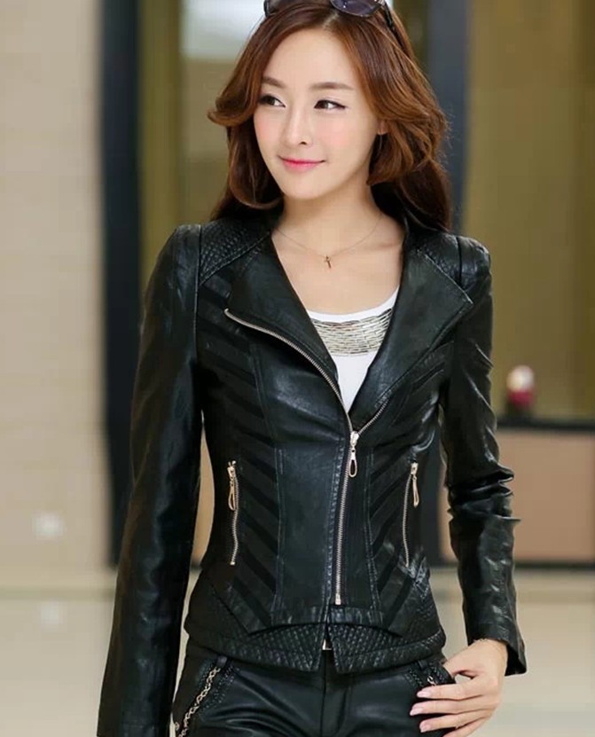 Short Leather Jacket Women - Jacket