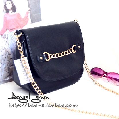 Mango f21 chain leather one shoulder casual women s cross body bags black