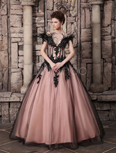 2014 Quinceanera Dresses Ball Gowns Black/Pink Appliques Off the Shoulder Sleeveless Floor Length Organza Custom Size