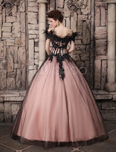 2014 Quinceanera Dresses Ball Gowns Black Pink Appliques Off the Shoulder Sleeveless Floor Length Organza Custom