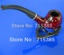 New Elegant Durable Classic Wooden Smoking Pipe Tobacco Pipe For Gift Metal Pipe Cigarettes Cigar Pipes