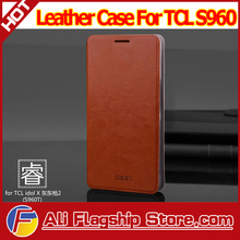 New Arrival! TCL idol X+ S960 Accessory,Original Flip Leather Case for TCL idol X S960 MTK6592 phone, HK freeshipping wholsale