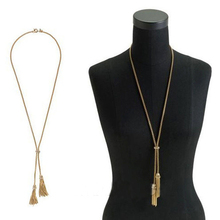 1pc/Lot Gold Plated Alloy Tassel Long Pendant Necklace Jewelry Accessories with High Quality