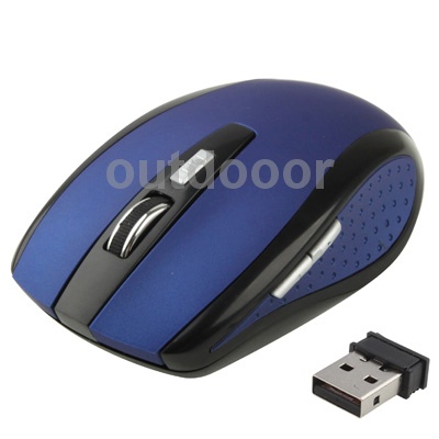 2.4 GHz 800 ~ 1600 DPI sem fio 6 D Optical Mouse USB Mini receptor Plug e Play distância até 10 metros azul