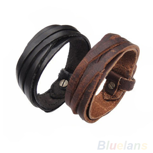 Men Women Unisex Multi thong braided thin Genuine Leather Bracelet wristband Jewelry Items 07HT