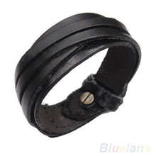 Men Women Unisex Multi thong braided thin Genuine Leather Bracelet wristband Jewelry Items 07HT