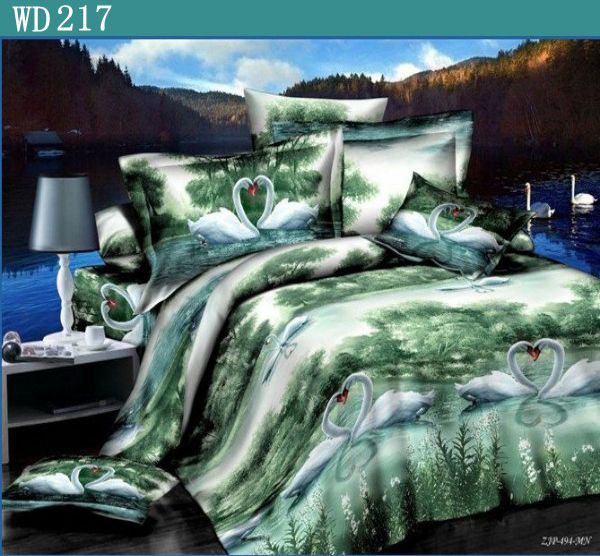 couple swans lake queen size Bedding sets /duvet cover sets /bed ...