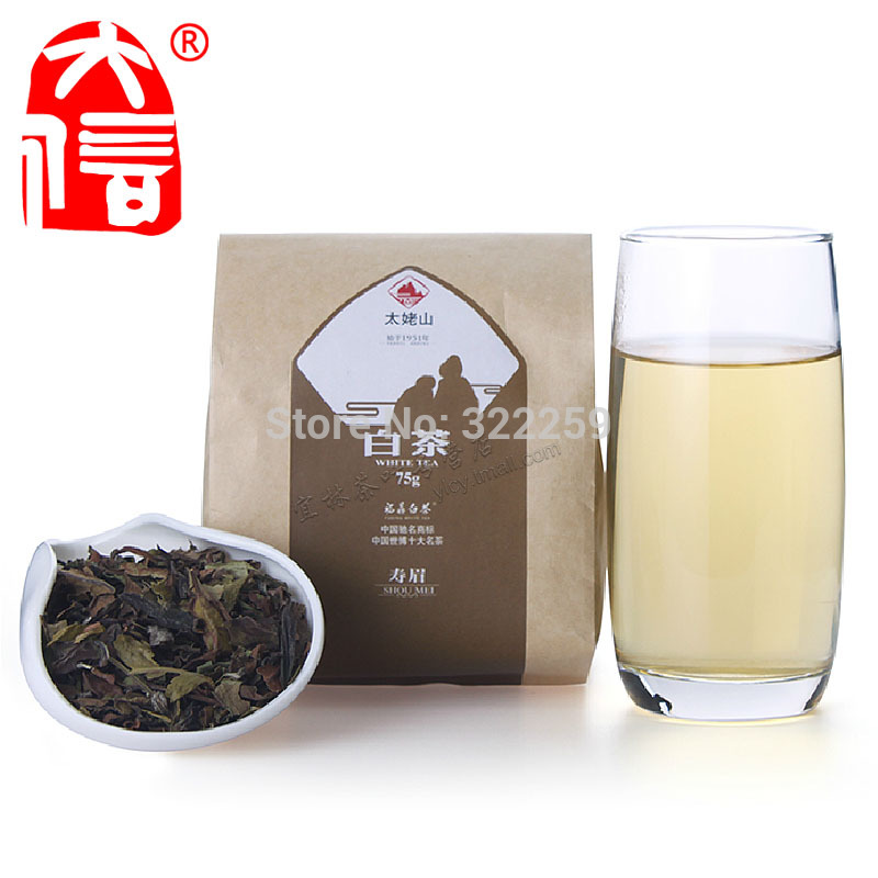  GREENFIELD Promotion 75g Fuding premium white tea Shou Mei Tea Organic White tea with IMO