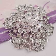 free shipping 1 piece Vintage Style Large Crystal rhinestone flower Pin Brooch Broach Clear item no