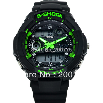 Бесплатная доставка горячий продавать Skmei двойной высокое качество мода G спортивные часы мужчин желе военные наручные часы восхождение кроссовки