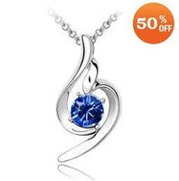 10 colors available Wholesale White Gold Plated pendant rhinestone crystal fashion necklace jewelry Y3104