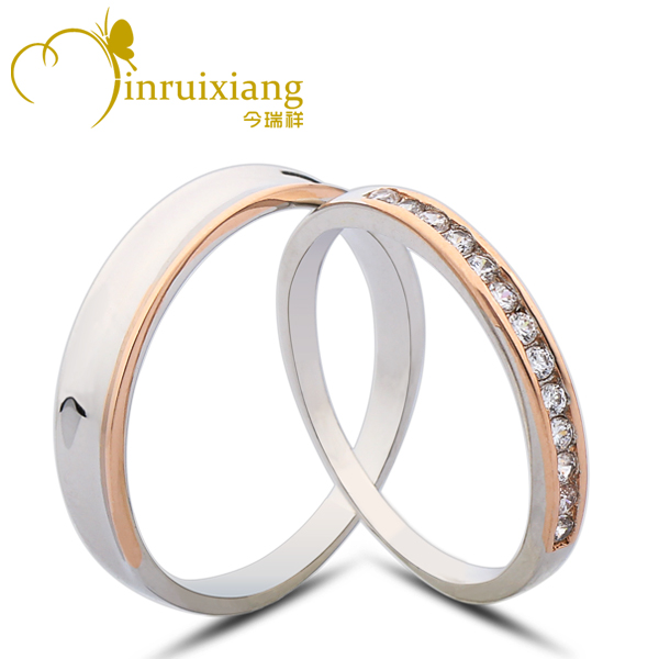 ... silver rose gold plating wedding jewelry engagement couples ring sets