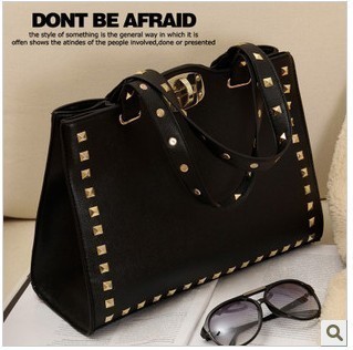 2014 bags female fashion all match fashion rivet women s handbag one shoulder casual handbag brief