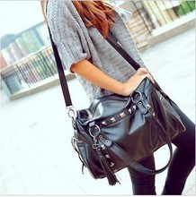 2013 bags the trend of female women’s handbag fashion rivet tassel bag vintage one shoulder cross-body bag