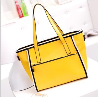 New arrival 2014 paragraph bags female fashionable casual portable messenger bag brief women s handbag