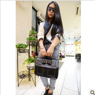 Fashionable casual fashion bag bow laciness women s vintage handbag