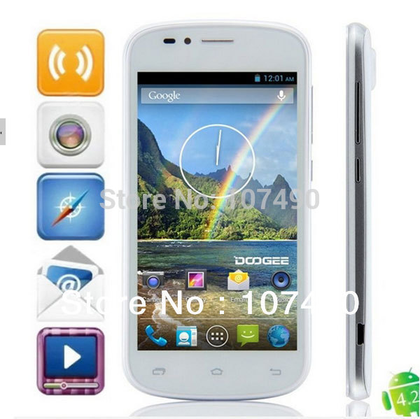 4 5inch Doogee DG210 MTK6572 Dual Core Smartphone WVGA Capacitive Screen ROM 4GB 5 0MP OS