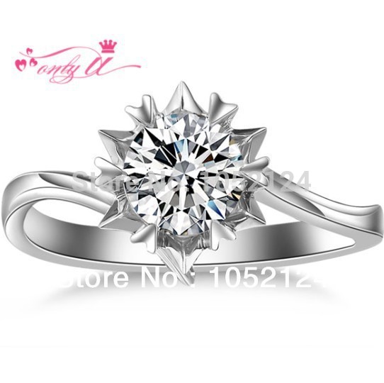 Luxury Quality 14K White Gold Ring 1.0 Carat Moissanite Ring For ...