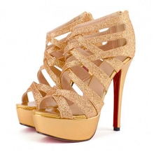 2014 New Arrival Big Size 33 40 Gold Silver Red Bottom Sexy Party Wedding 13CM High