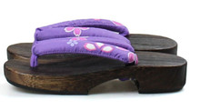 SPRING NEW! Women’s Carbon Color Cosplay Wood Sandals, Classical Foral Pattern Japanese Geta/Flip Flops, 15 Color