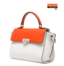 2014 New Vintage bag Leather bags orange and blue women Celebrity Tote Shopping Bag Handbag Free Shipping drop shipping