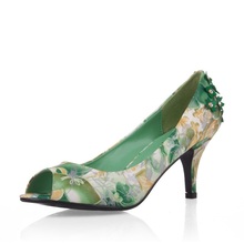 2014 new arrived women peep toe high- heeled pumps sandals green red colors sandalias heel 8cm